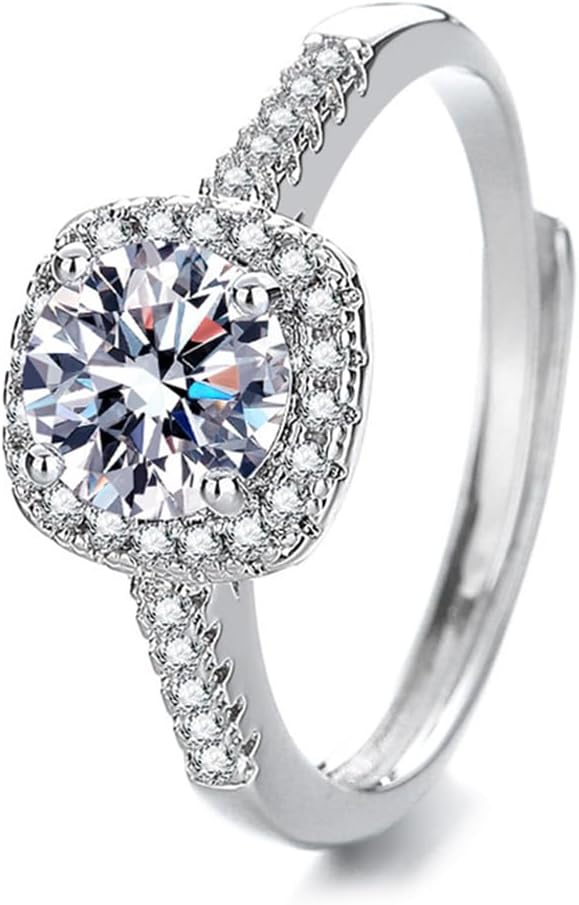 EDTEMI 2 Carat Lab Grown Diamond Engagement Ring,Wedding Promise Rings Jewelry Gifts for Women, Clarity VS1-VS2, D E F Color