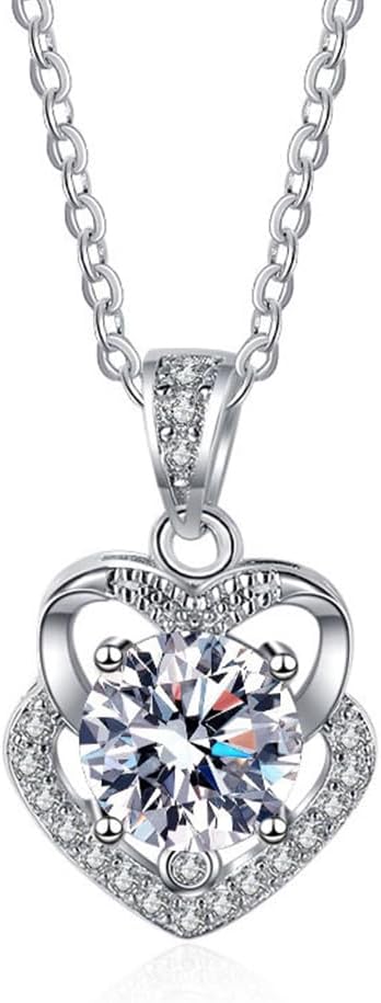 EDTEMI 2 Carat IGI Certified Lab Grown Diamond Pendant Necklace for Women, 14K White Gold, Round Brilliant Cut