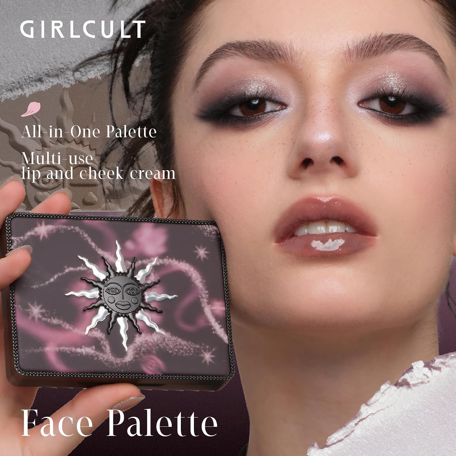 GIRLCULT All-in-One Makeup Palette, Cream-to-Powder Formula | Eyeshadow, Blush, Contour & Highlighter | Easy Blend Texture | Soft Focus Finish | Buildable Color | Everyday & Travel Makeup