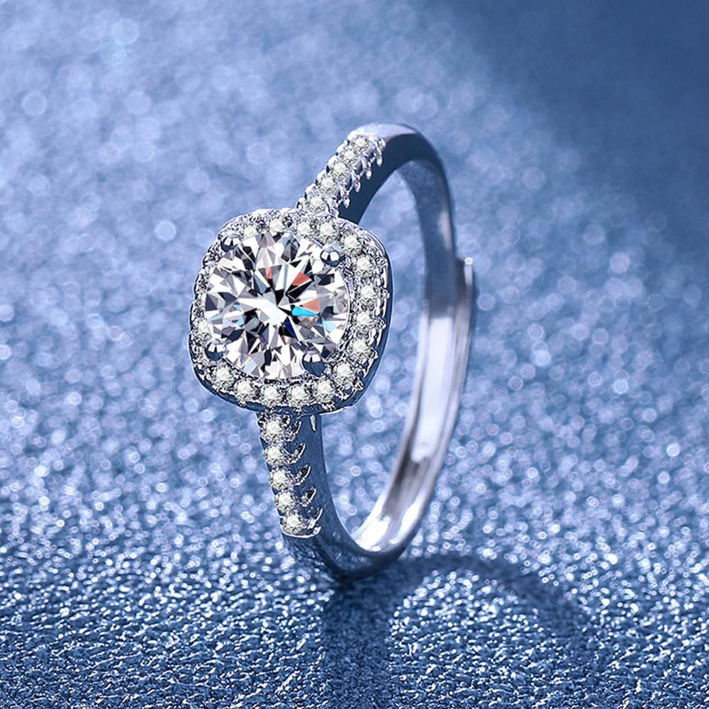 EDTEMI 2 Carat Lab Grown Diamond Engagement Ring,Wedding Promise Rings Jewelry Gifts for Women, Clarity VS1-VS2, D E F Color