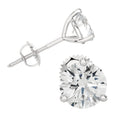 PRIVOSA — Lab Grown Diamond Stud Earrings for Women - 14K White Gold 3 Prong Martini Set - Screw Back Post - D-E VVS1 VVS2 Round Studs