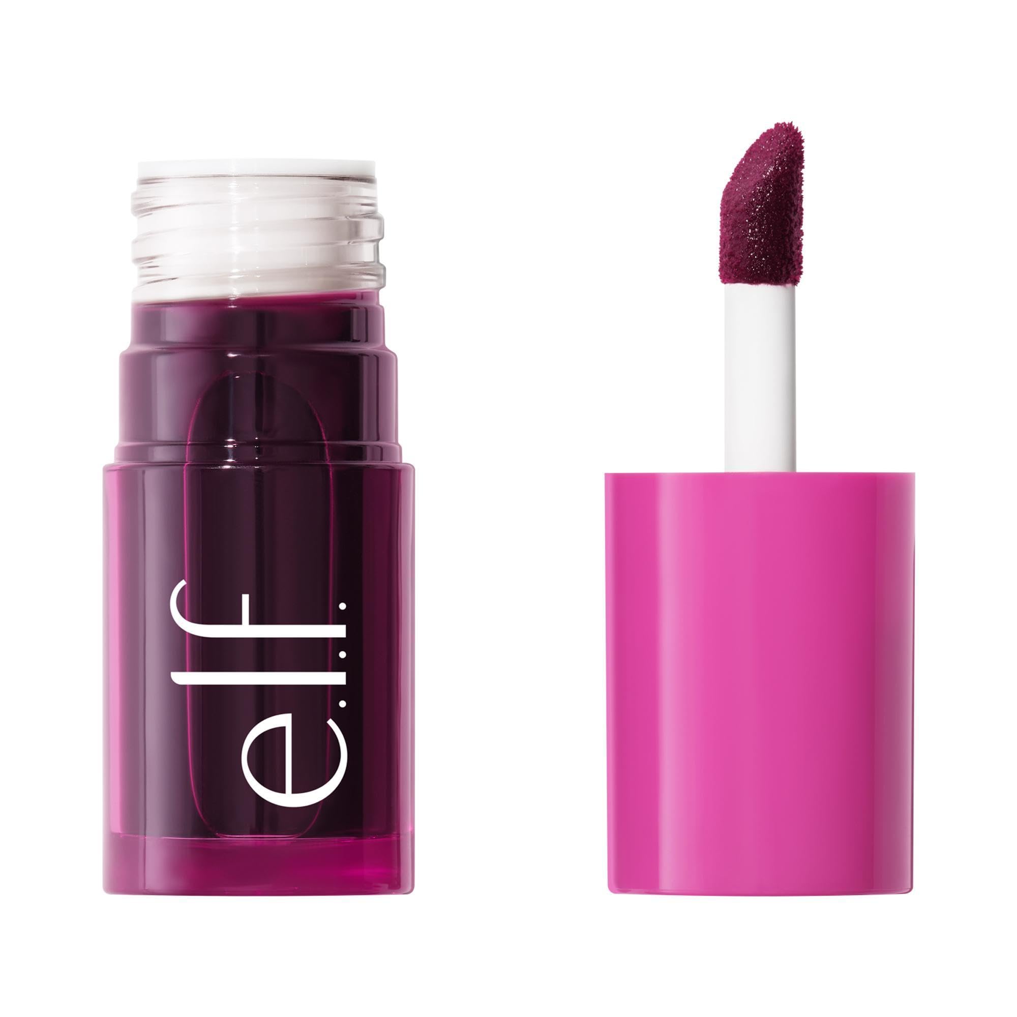 e.l.f. Sheer For It Blush Tint, Multi-Use, Long-Lasting Lip & Cheek Makeup, Creates A Natural Flush Finish, Vegan & Cruelty-Free, Plums Up