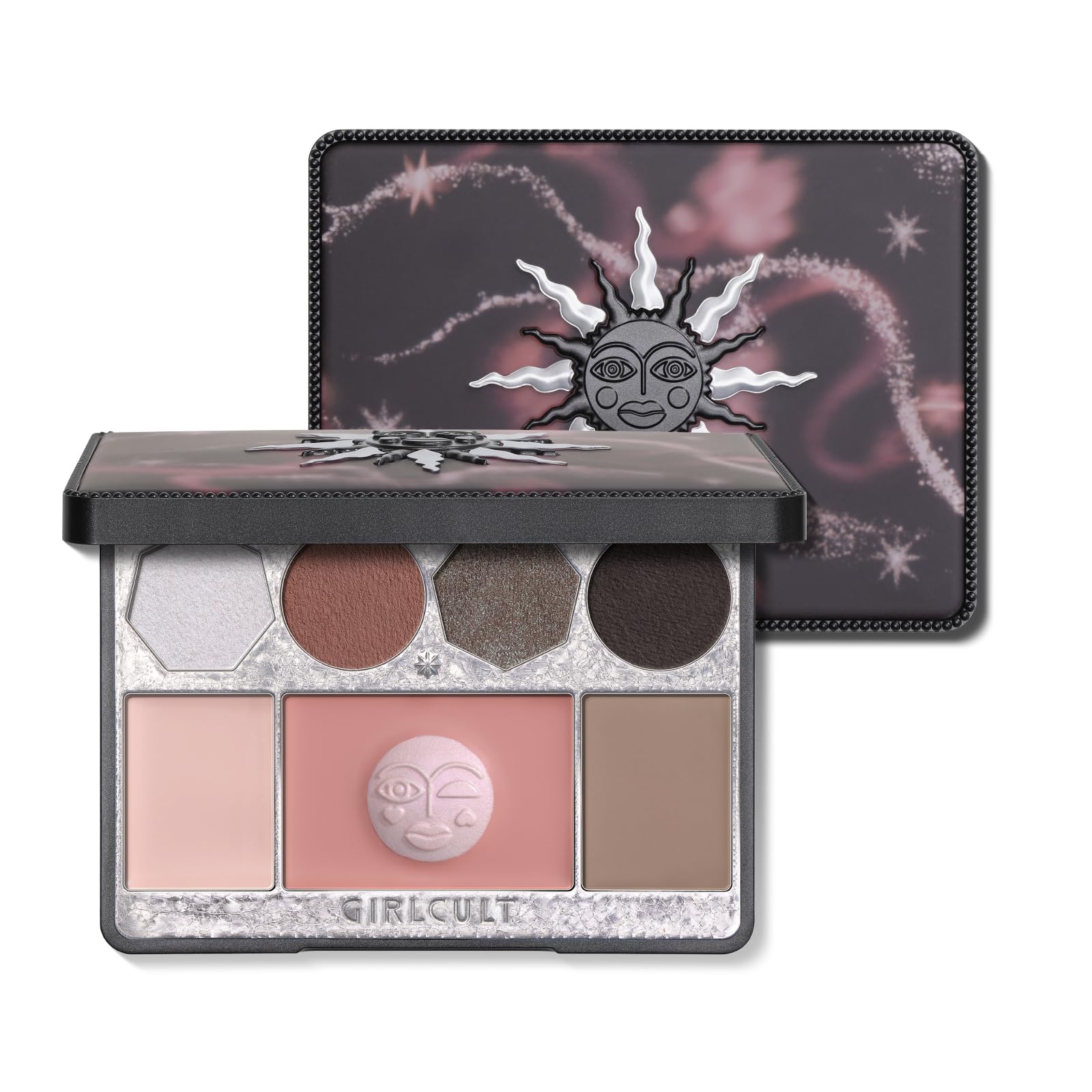 GIRLCULT All-in-One Makeup Palette, Cream-to-Powder Formula | Eyeshadow, Blush, Contour & Highlighter | Easy Blend Texture | Soft Focus Finish | Buildable Color | Everyday & Travel Makeup