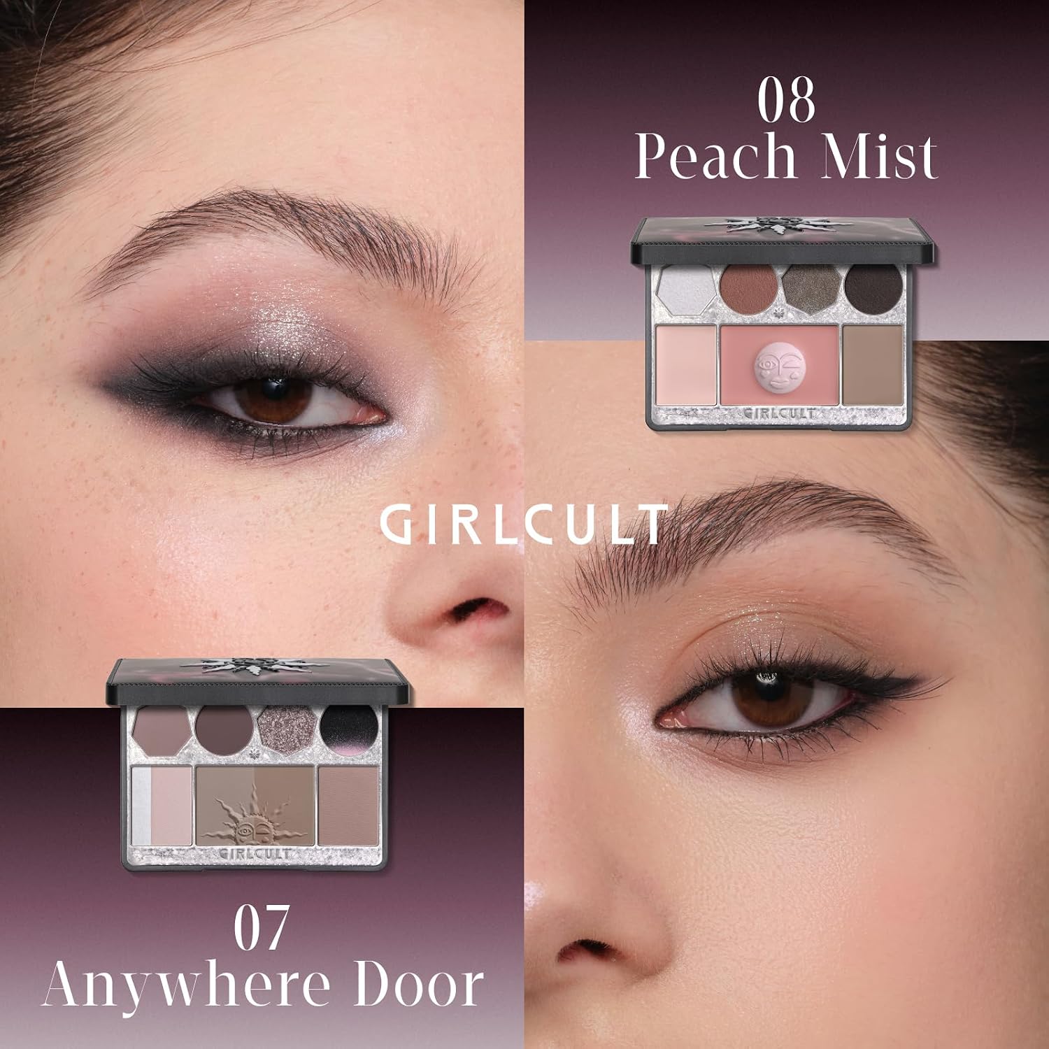 GIRLCULT All-in-One Makeup Palette, Cream-to-Powder Formula | Eyeshadow, Blush, Contour & Highlighter | Easy Blend Texture | Soft Focus Finish | Buildable Color | Everyday & Travel Makeup