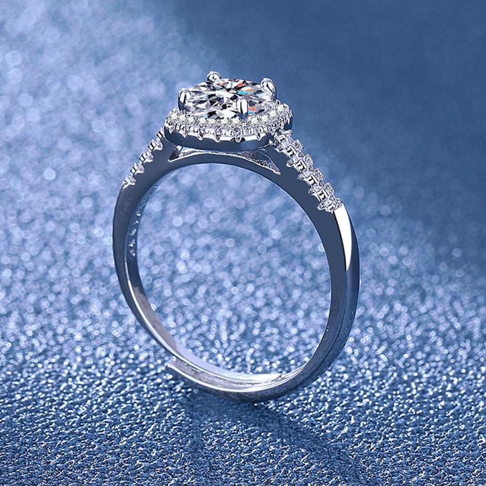 EDTEMI 2 Carat Lab Grown Diamond Engagement Ring,Wedding Promise Rings Jewelry Gifts for Women, Clarity VS1-VS2, D E F Color