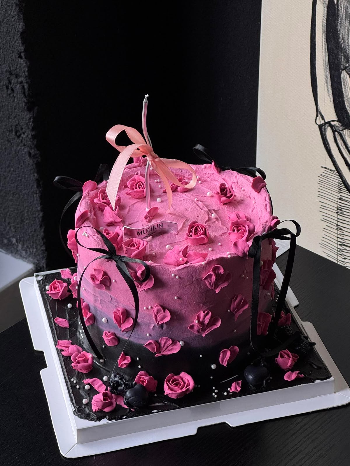 Custom 8-Inch Cake with Streamer Name | Personalized Celebration Dessert